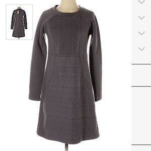 Prana green long sleeve textured dress